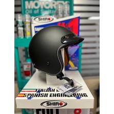 Dallas Retro Motosiklet Yarım Kask Mat Siyah