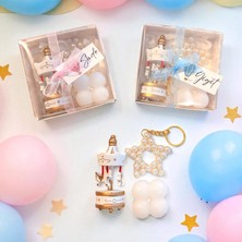Nunu Event 10 Adet Kutulu Atlı Karınca, Bubble Mum, Yıldız Anahtarlık, Kişiye Özel Hediyelik Düğün,Sünnet,Bebek