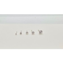 Set 925 Ayar Gümüş Yuvarlak Zirkon Taşlı ( 5 Adet Tüm Boylar) Hızma Seti (1,5mm-2mm-2,5mm-3mm-4mm)