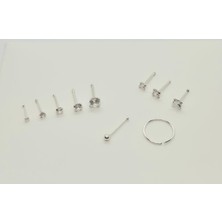 Set 925 Ayar Gümüş ( 10'lu Ekonomik ) Zirkon Taşlı Hızma Seti