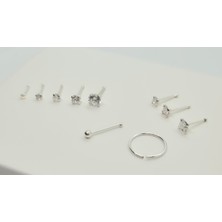 Set 925 Ayar Gümüş ( 10'lu Ekonomik ) Zirkon Taşlı Hızma Seti