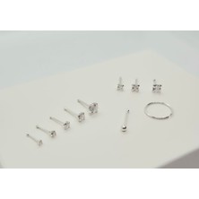 Set 925 Ayar Gümüş ( 10'lu Ekonomik ) Zirkon Taşlı Hızma Seti