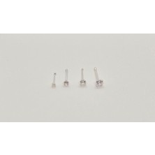 925 Ayar Gümüş Yuvarlak Zirkon Taşlı ( Ekonomik 4 Adet ) Hızma Seti (1,5mm-2mm-2,5mm-3mm)