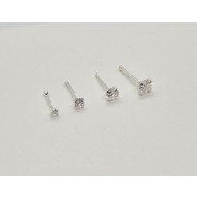 925 Ayar Gümüş Yuvarlak Zirkon Taşlı ( Ekonomik 4 Adet ) Hızma Seti (1,5mm-2mm-2,5mm-3mm)