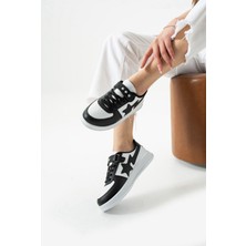 Flarf Unisex Rahat Konfor Tabanlı Yıldız Detaylı Cırtlı Bağcıklı Sneakers Genç Kadın Spor Ayakkabı