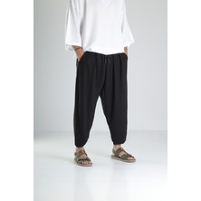 Cocopelli Erkek Siyah Pileli Yarım Şalvar Pantolon COC1987