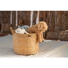 Atandu Home %100 El Yapımı Doğal Hasır Büyük Oyuncak Sepeti | 37X30 cm | Kulplu Çok Amaçlı Organizer & Dekoratif Sepet