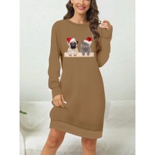 Fy Butik Kadın Uzun Kollu Bisiklet Yaka Desenli Viskon Iki Iplik Bluz