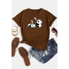 Unisex Panda Baskılı T-Shirt