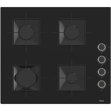 SS205 Kare Emaye Izg. Si̇yah Cam Ocak