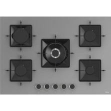 SS038 Kare Emaye Izg.75 cm  Gri̇ Cam Ocak