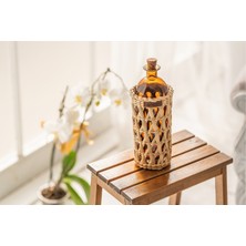 Atandu Home %100 El Yapımı Doğal Hasır Şişelik | 10X23 cm Çok Amaçlı Organizer Sepet | Mutfak, Masa, Salon Dekorasyon Ürünü