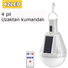 Solar LED Güneş Enerjili Şarjlı Bahçe Kamp Uzaktan Kumandalı Işık