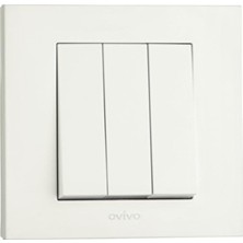 Grano Beyaz Üçlü Anahtar Çerçeve Dahil