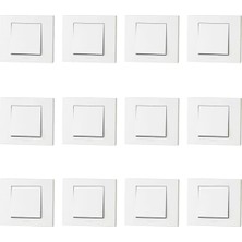 Ovivo Grano Beyaz Anahtar 12 Adet Çerçeve Dahil Hırdavat Ürün Tipi Modern Tasarım