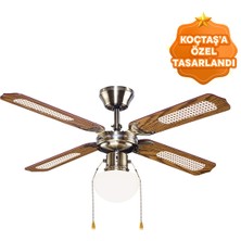 GoodHome Ahşap Kanat Tavan Vantilatörü 107 cm 1XE27