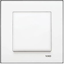 Viko Beyaz Karre Anahtar 10 Ax 250 V Tekli Çerçeveli Anahtar 83,4 mm Ölçülerle