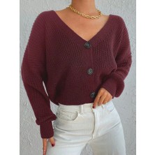 Fy Butik Kadın Uzun Kollu Üç Düğmeli Triko Hırka