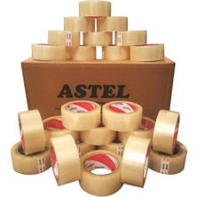 Astel 45MMX100M Şeffaf Koli Bandı – 60'lı Ekonomik Paket | Ekstra Güçlü Yapışkan, Dayanıklı ve Uzun Ömürlü Ambalaj Bandı