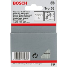 BOSCH Zımba Teli Tip 53 11,4*0,74*8 mm İnce Malzemeler İçin Uygun 1000 Adet