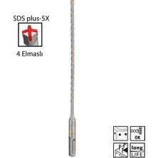 Sds Plus-5x 5 x 210 mm Dört Elmaslı Matkap Ucu 2608833773