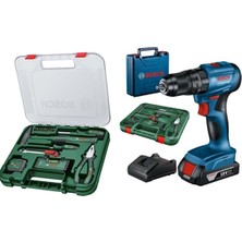 Gsb 185-LI Darbeli Kömürsüz Tek Akülü Şarjlı Matkap Vidalama ve 17 Parça El Aleti Seti Hediye