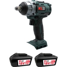 Klpro KLSS18B-80 18VOLT/8.0AH Li-Ion Çift Akülü Kömürsüz Prof. Şarjlı Somun Sıkma Makinesi