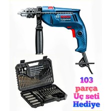 Gsb 550 Darbeli̇ Matkap Vi̇dalama 103 Parça Uç Seti̇ Hedi̇yeli̇