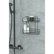 Belirtilmemiş Yapışkanlı 2 Katlı Banyo Rafı Duş Şampuanlık Duvar Düzenleyici Organizer
