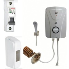 Bakır Rezistanslı Elektrikli Şofben  Sigorta ve Kutus Dahil Paket