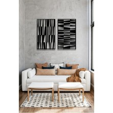 Modern Stil 2 Li Metal Duvar Dekoru Seti