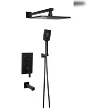 Si̇yah Ankastre Duş Seti̇ 3 Yönlü Soft Touch - Full Set - ALFA-505B