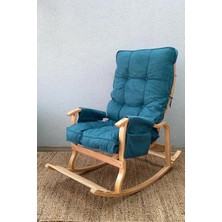 Santorini Kapitoneli Sallanan Sandalye Dinlenme ve Tv Koltuğu Petrol Mavisi