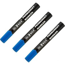 Belirtilmemiş Globox Permanent Markör Koli Kalemi Mavi 3lü