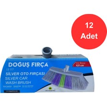 Silver Kutulu Oto Yıkama Fırçası, Kıl Boyu 9,5 Cm. Su Hortumu Girişli x 12 Adet (13117)