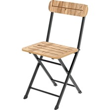 Eportatif Katlanır Bahçe Sandalyesi Bistro Sandalye Çam 1398 MDF ve Metal Yapı ile Şık ve Dayanıklı