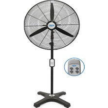 HEF-AK650 190W 65 cm Siyah 3 Kanat Kumandalı Sanayi Tipi Ayaklı Vantilatör