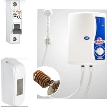 Bakır Rezistanslı Elektrikli Şofben  Sigorta ve Kutus Dahil Paket