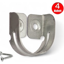 Dolap Içi Yuvarlak Gardrop Boru Tutucu Aparatı Elbise Askı  Flanşı - 4 Adet