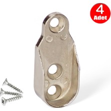 Dolap Içi Oval Gardrop Boru Tutucu Aparatı Elbise Askı Flanşı - 4 Adet