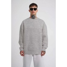 Fy Butik Unisex Biskilet Yaka Üç Iplik Sweatshirt - Gri