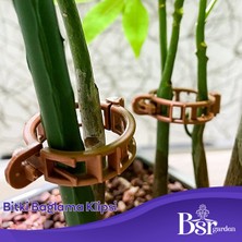 Belirtilmemiş Bsr Garden Bitki Klipsi - Domates Klipsi 100 Adet 25 mm Gövde Sarmaşık Bitki Bağlama Kelepçesi, Kahverengi