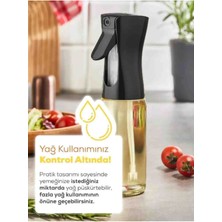 Lüks Cam Sprey Yağdanlık Airfryer,fırın Püskürtücü Yağlık Fısfıs Püskürtmeli Siyah ve Beyaz Renk