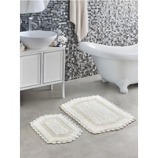 2'li Takım - Özel Dokuma -El Örgüsü - Banyo Paspası - Premium Pamuk - 60X90 + 40X60