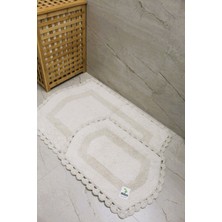 2'li Takım - Özel Dokuma -El Örgüsü - Banyo Paspası - Premium Pamuk - 60X90 + 40X60