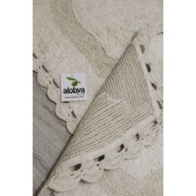 2'li Takım - Özel Dokuma -El Örgüsü - Banyo Paspası - Premium Pamuk - 60X90 + 40X60