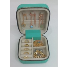 Yeşil Küçük Boy Takı Saklama Kutusu, Seyahat ve Ev Kullanımı Için Ideal
