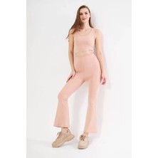 Fy Butik Dalgıç Yüksel Bel Ispanyol Paça Tayt - Bej