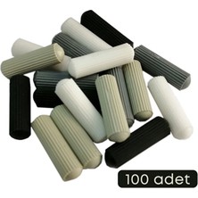 8 mm Plastik Mobilya Bağlantı Kavale Çizgili - Krem 100 Adet