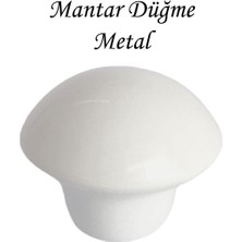 Beyaz Mantar Düğme Kulp Mobilya Çekmece Dolap Kapak Kulbu Metal Kulp Aksesuarları Vidalı